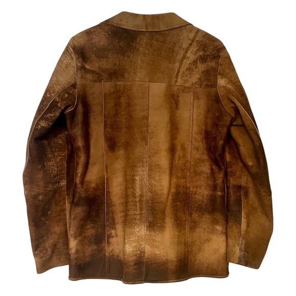 Vintage Zara Brown Leather Coat Size M - Picture 2 of 11